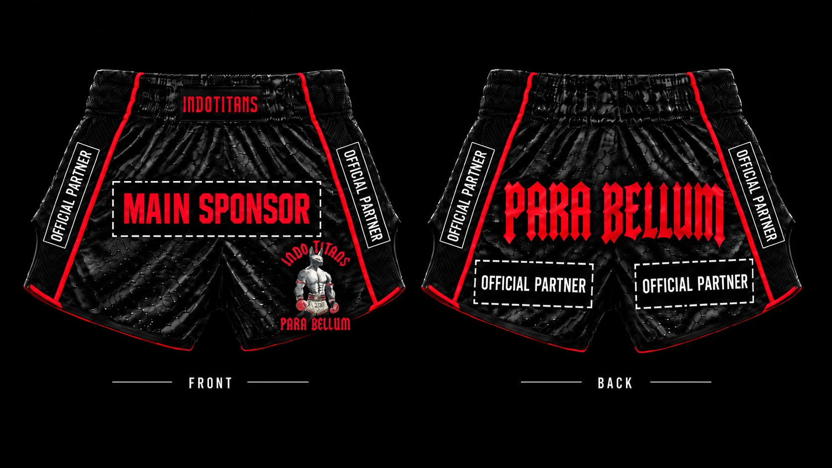 Indotitans sponsor placement - shorts front and back